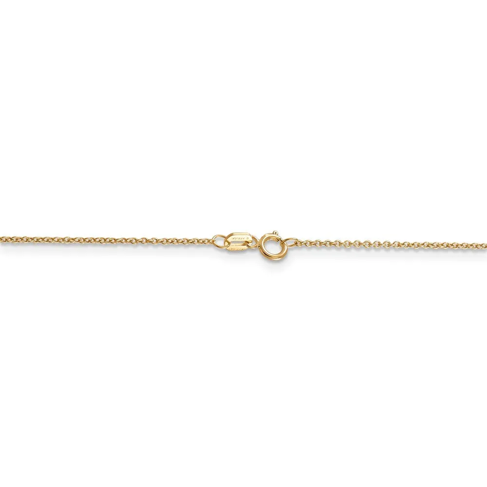 14k Yellow Gold Satin and Diamond Cut Boxing Glove Necklace