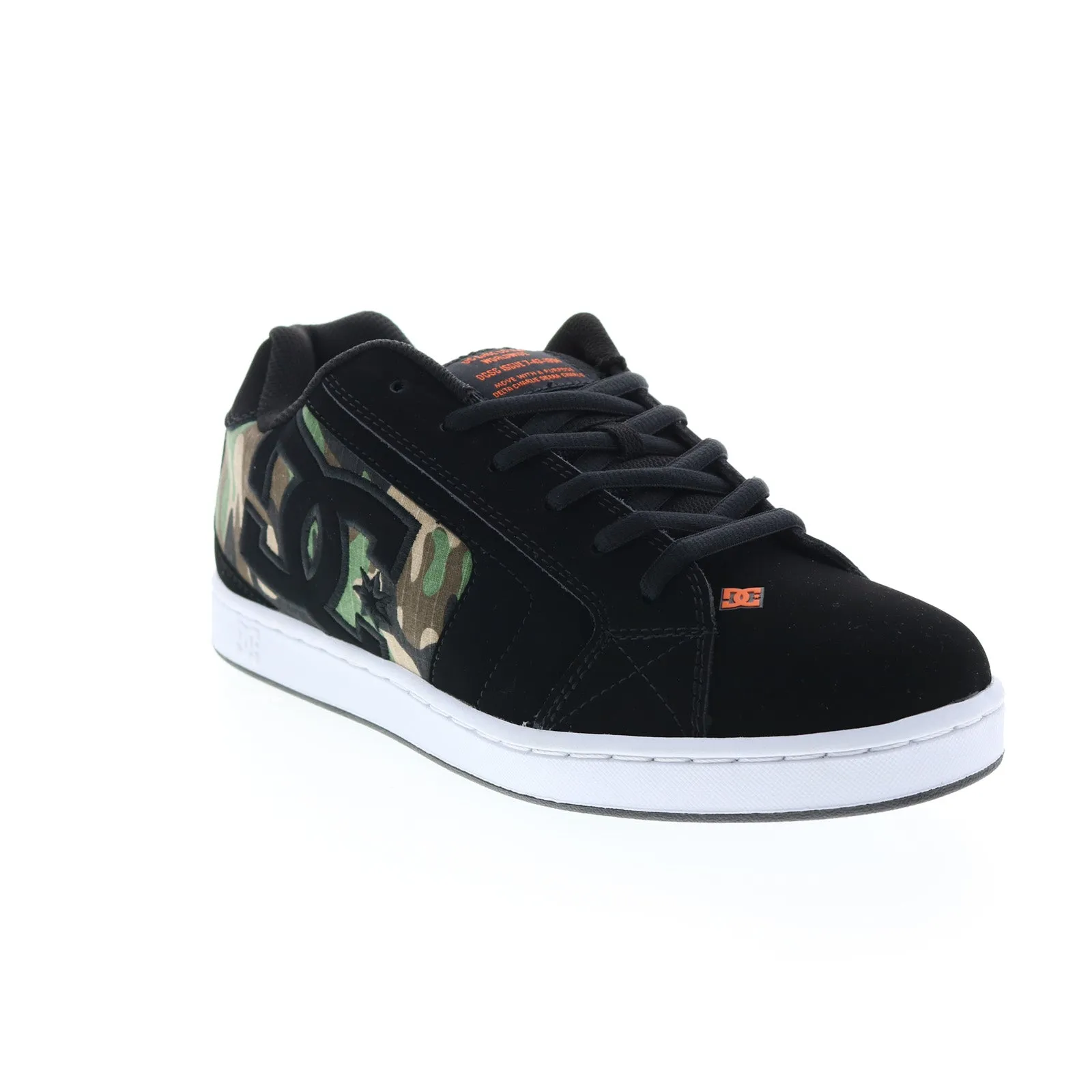 302361-BCM Mens Black Nubuck Lace Up Skate Sneakers