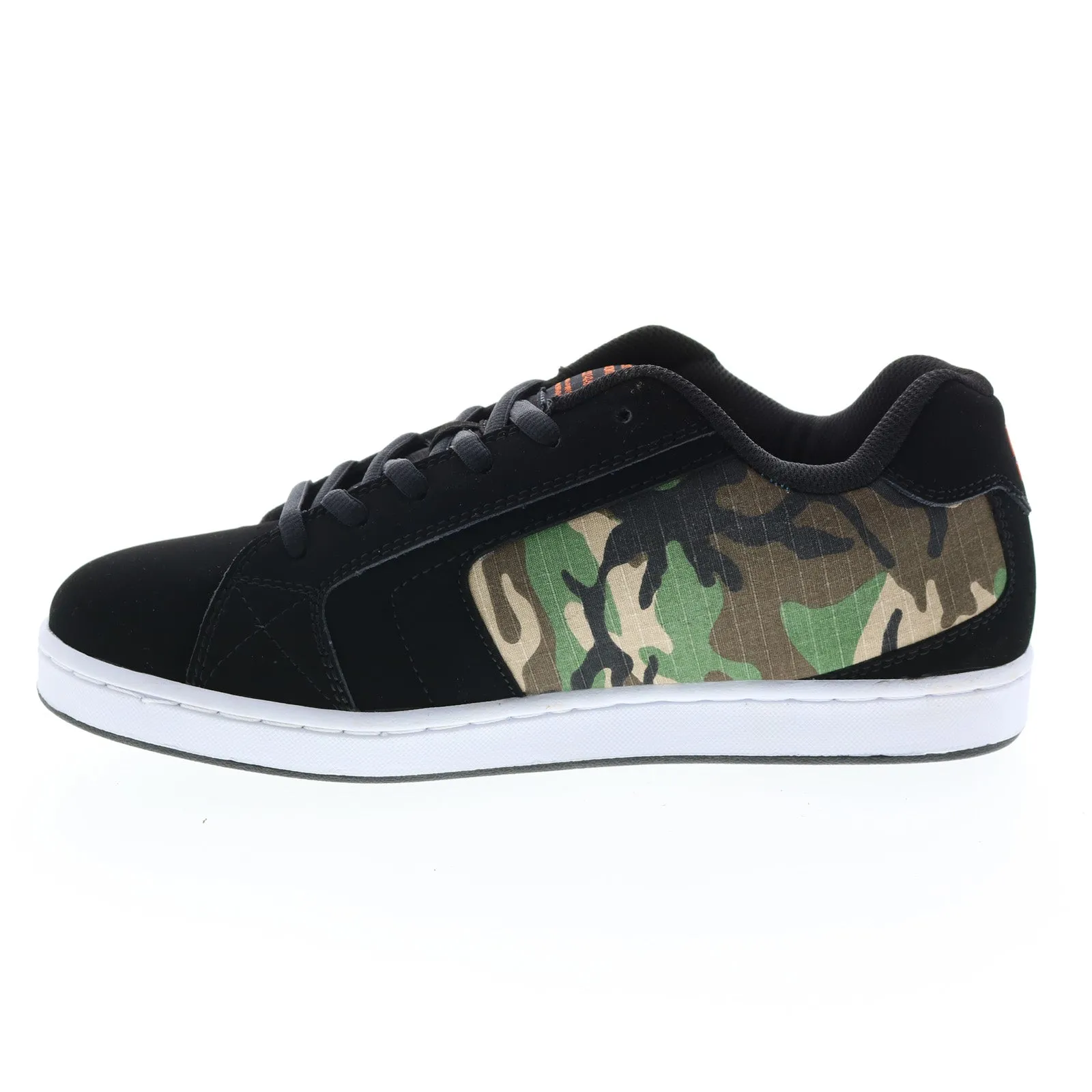 302361-BCM Mens Black Nubuck Lace Up Skate Sneakers