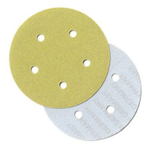 5"X 5 Hole Gold 220 Grit H&L Disc 10pk