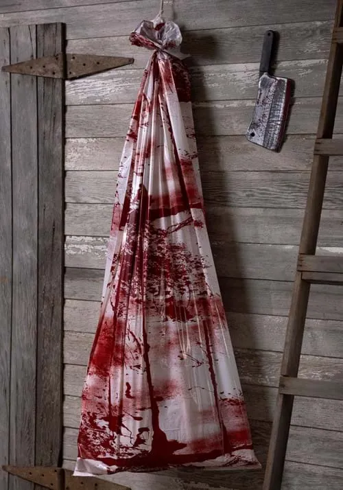 6FT Inflatable Body in Bloody Body Bag Prop | Scary Decorations