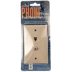 831-c2450-i Ivory Single Gang Tv And Telephone Wall Plate