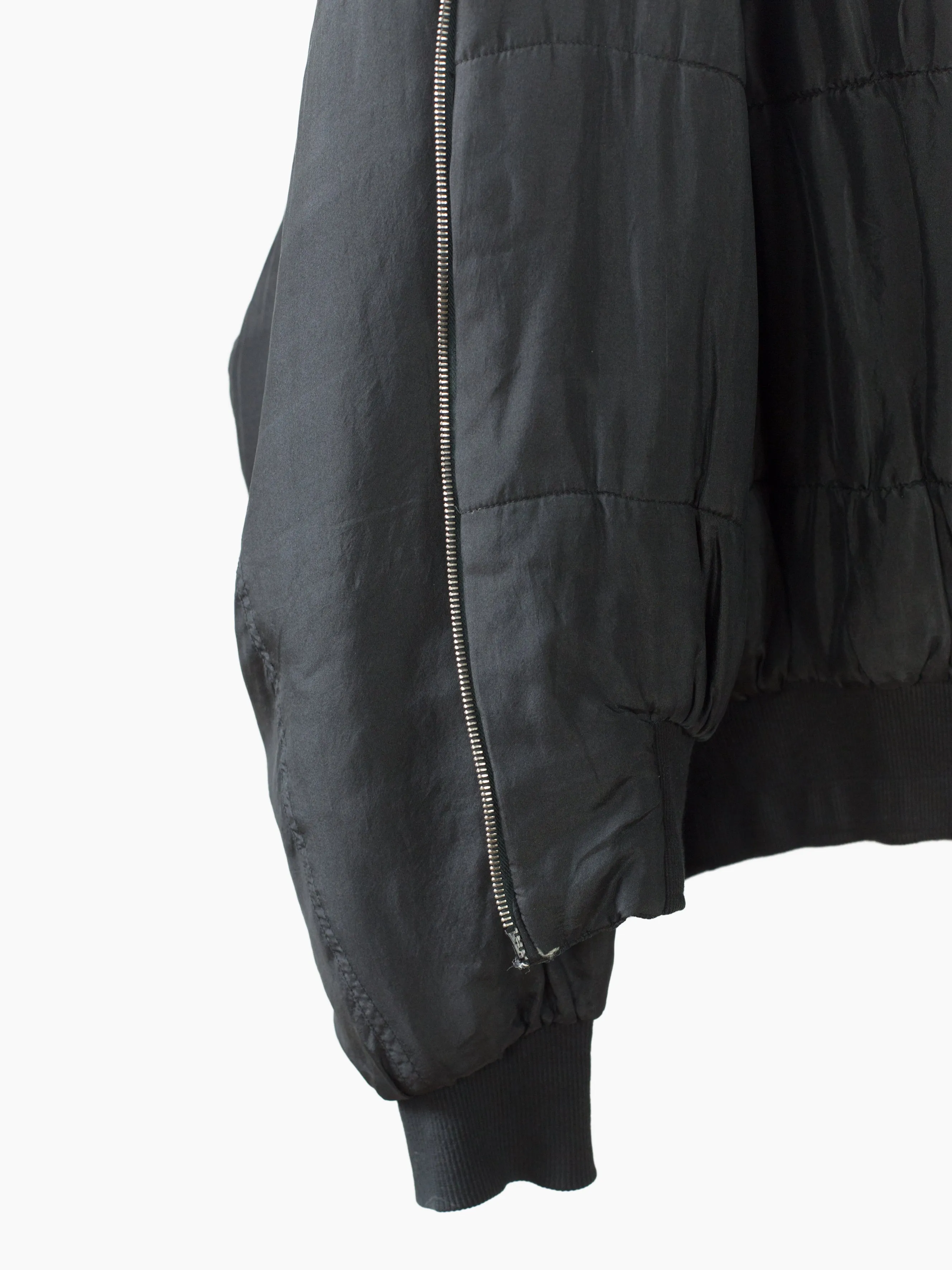 90s Padded Silk Minimalist N2B Bomber by Katharine Hamnett