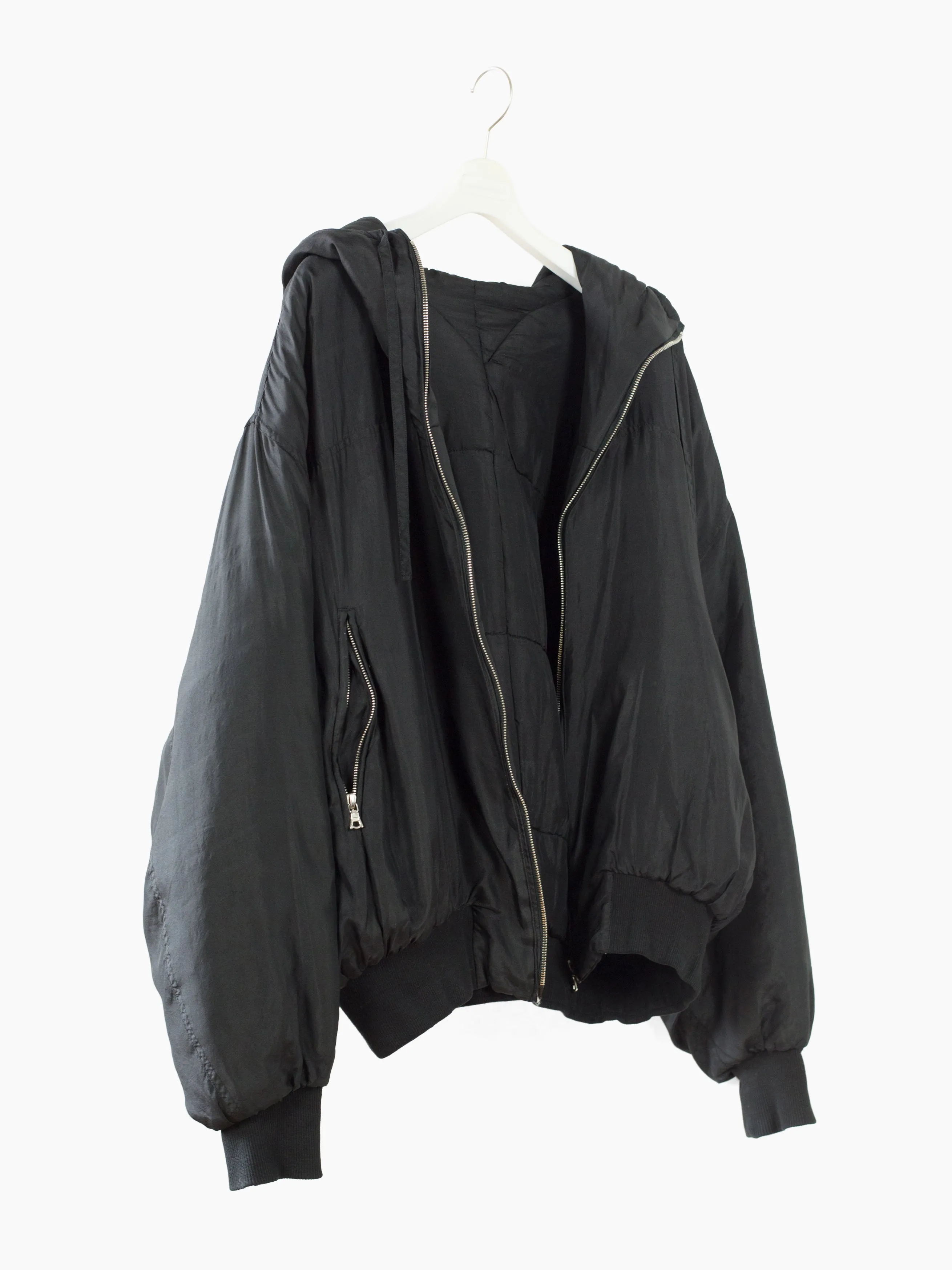 90s Padded Silk Minimalist N2B Bomber by Katharine Hamnett