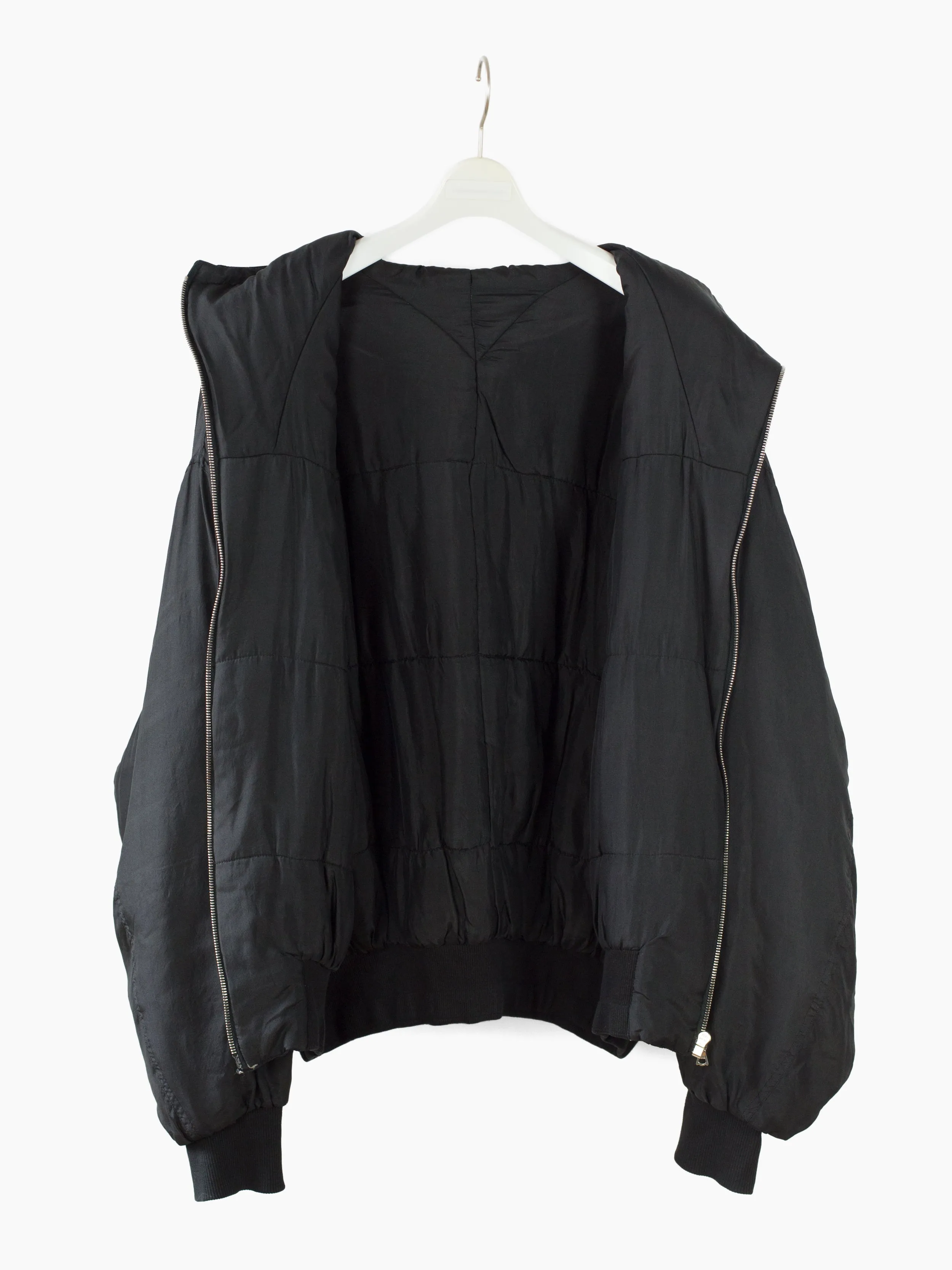 90s Padded Silk Minimalist N2B Bomber by Katharine Hamnett