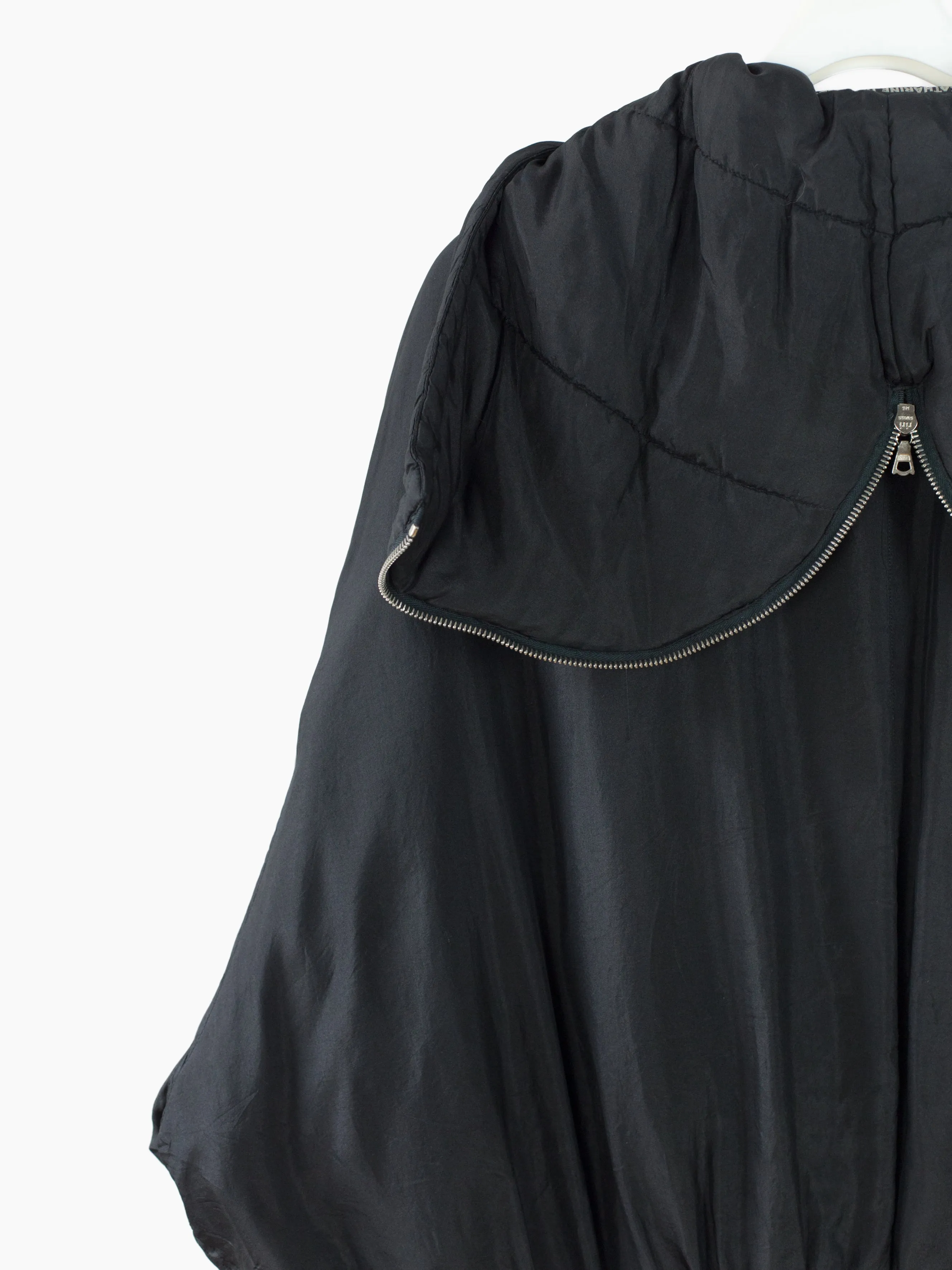 90s Padded Silk Minimalist N2B Bomber by Katharine Hamnett