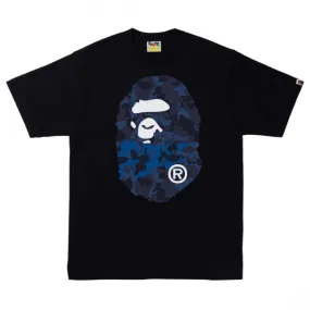 A Bathing Ape Men Sand Camo Big Ape Head Tee (black / navy)