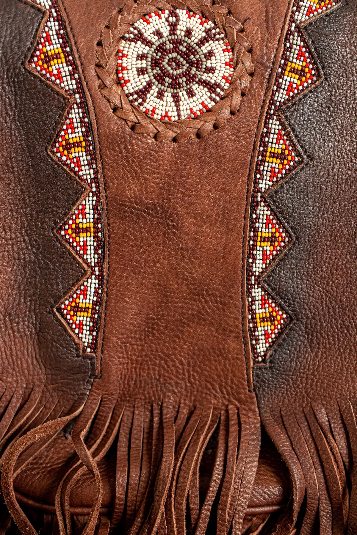 Acorn Beaded Bag with Fringe