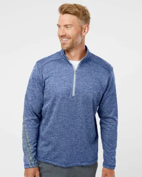 Adidas Heathered Quarter-Zip Pullover - Brushed Terry Fabric