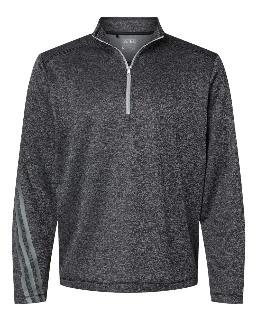 Adidas Heathered Quarter-Zip Pullover - Brushed Terry Fabric