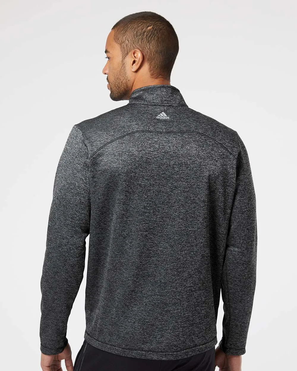 Adidas Heathered Quarter-Zip Pullover - Brushed Terry Fabric