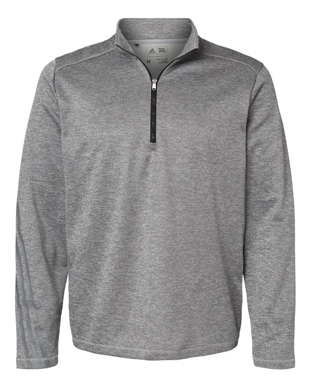 Adidas Heathered Quarter-Zip Pullover - Brushed Terry Fabric