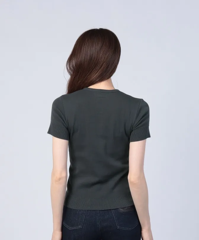 Agnes B Casual Cotton Short Sleeves Logo Office Style