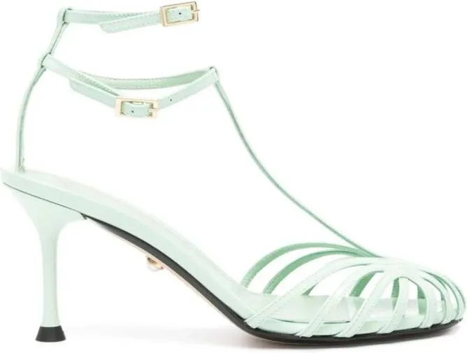 Alèi Jessie 75mm Patent-Leather Sandals Green