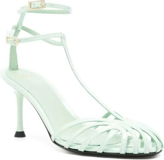 Alèi Jessie 75mm Patent-Leather Sandals Green