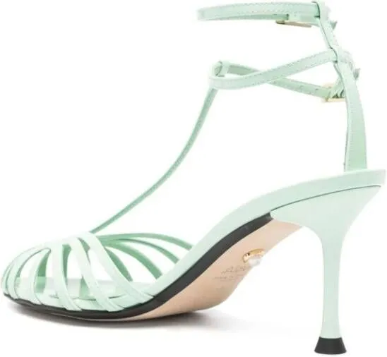 Alèi Jessie 75mm Patent-Leather Sandals Green