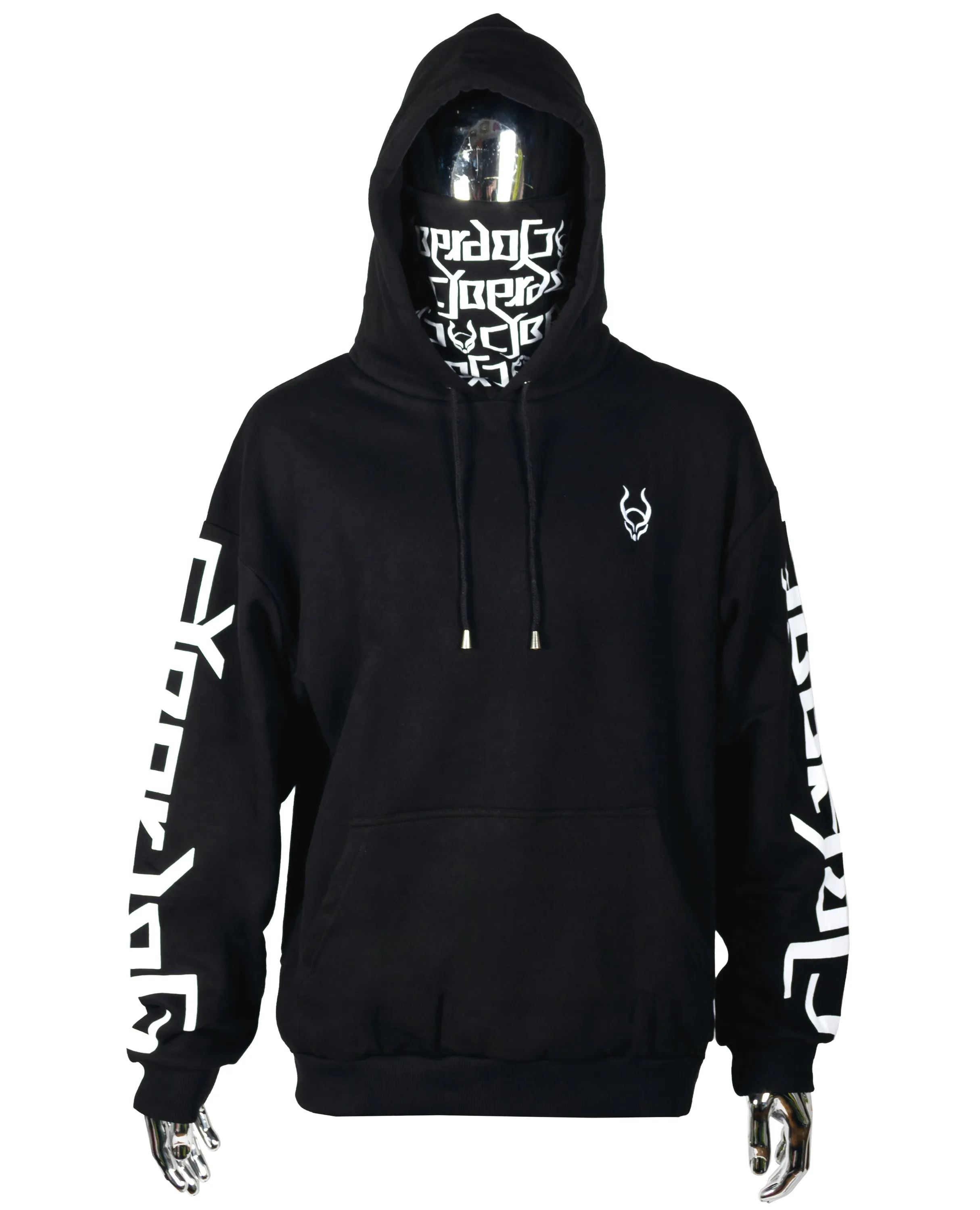 Ambigram Hoodie with Mask Design