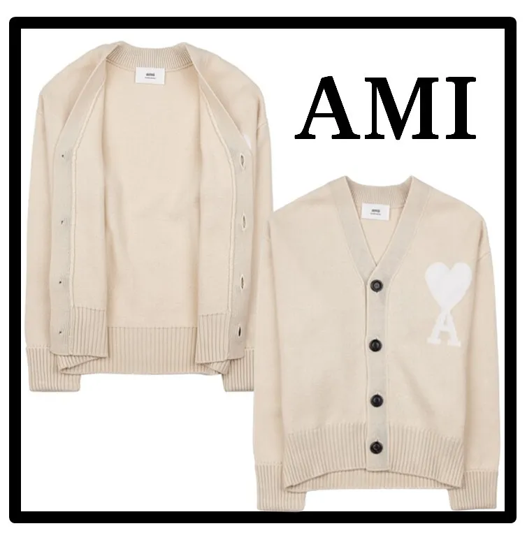 AMI PARIS Cardigans | Casual Street Style Logo Fashion