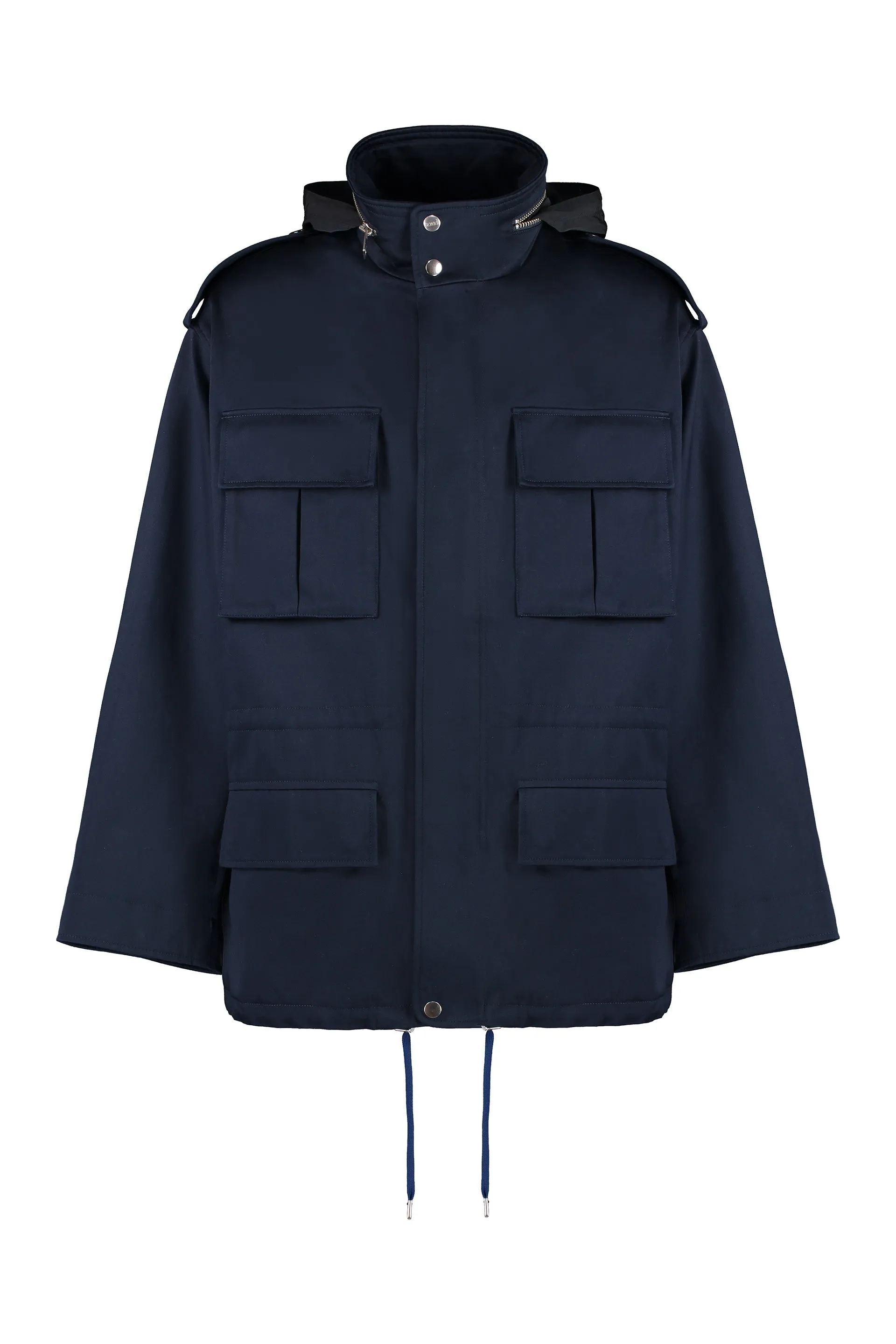 AMI PARIS Navy Canvas Mini-Parka Jacket Men SS23 Collection