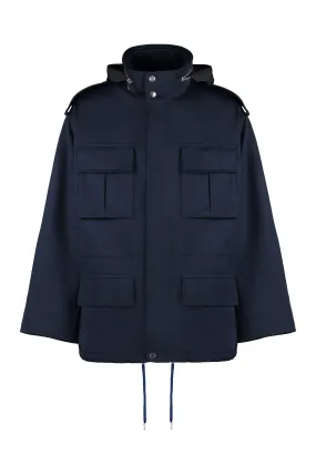 AMI PARIS Navy Canvas Mini-Parka Jacket Men SS23 Collection