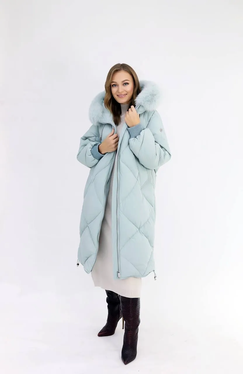 Amour Genuine Polar Fox Fur Down Filling Coat