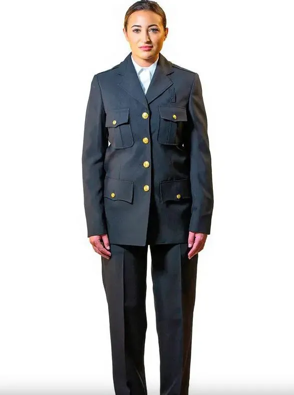 Anchor Uniform Women's Polyester Coat with Patch Pockets and Flaps