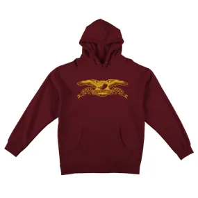 Anti Hero Skateboards Hoody Eagle Pullover Maroon/Gold - Hoodie Sweatshirt Hawk Print Red/Yellow