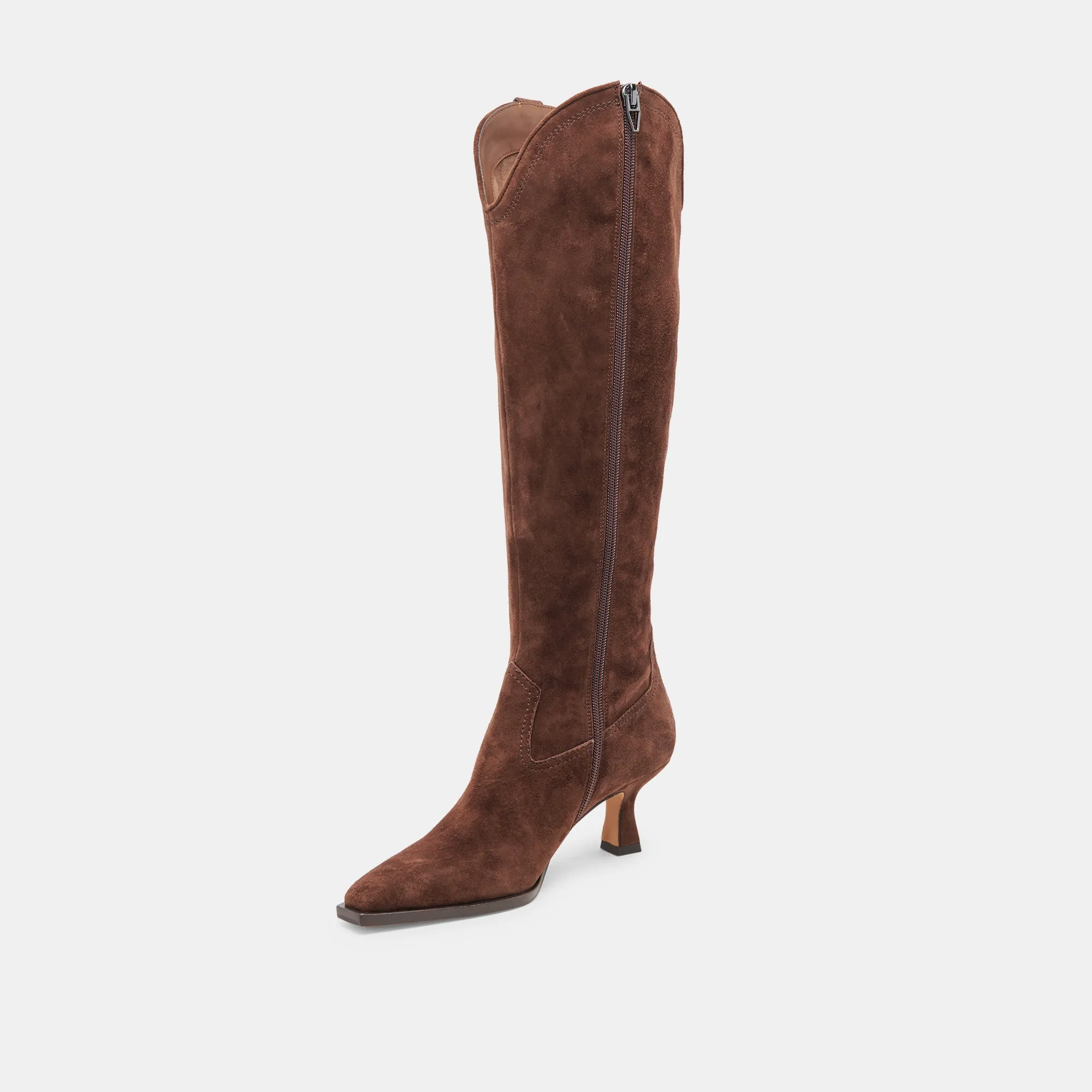 ARIANA DK BROWN SUEDE BOOTS