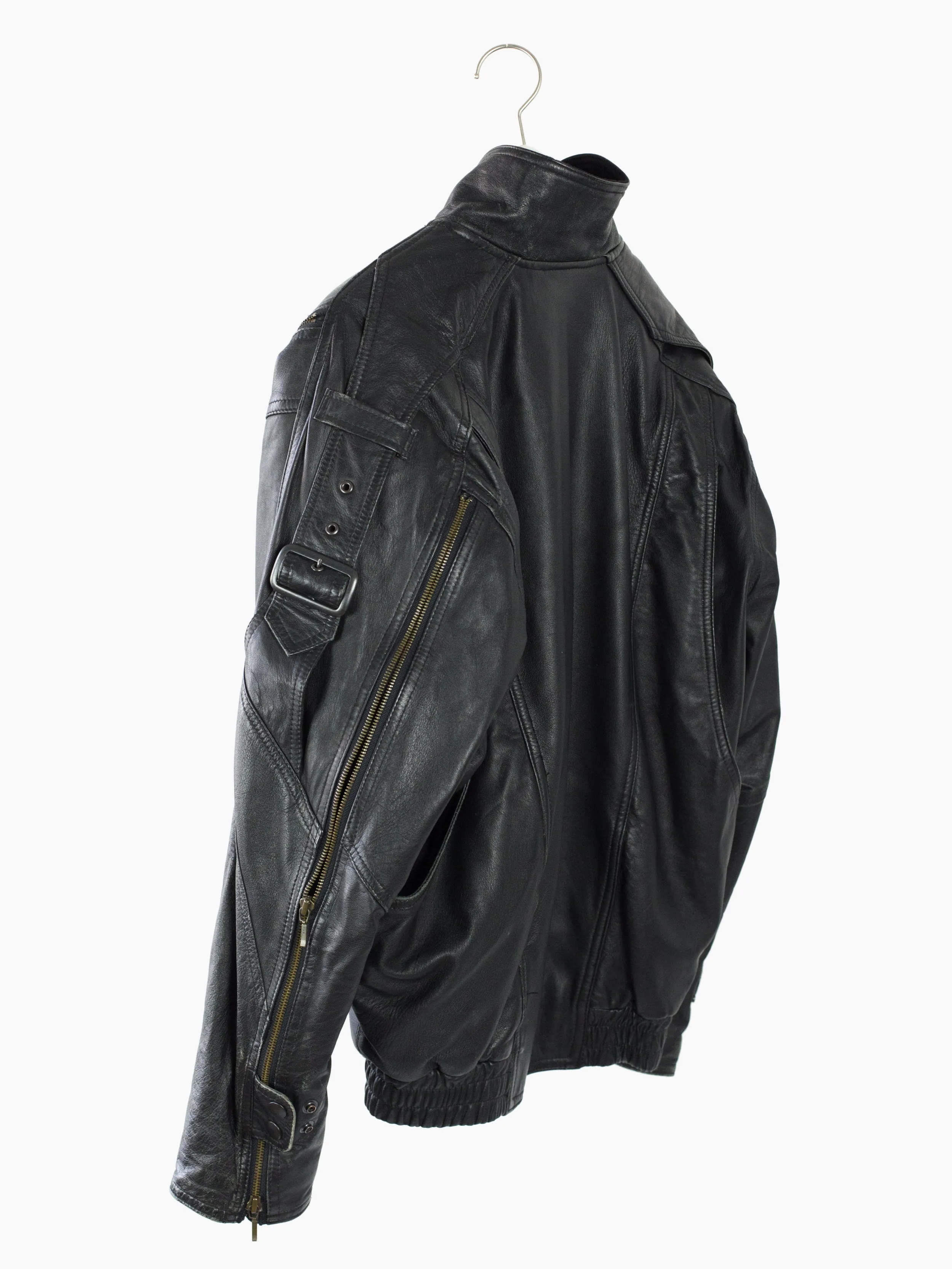 Arrston Volaju Kohshin Satoh 80s Shoulder Strap Armzip Leather Jacket