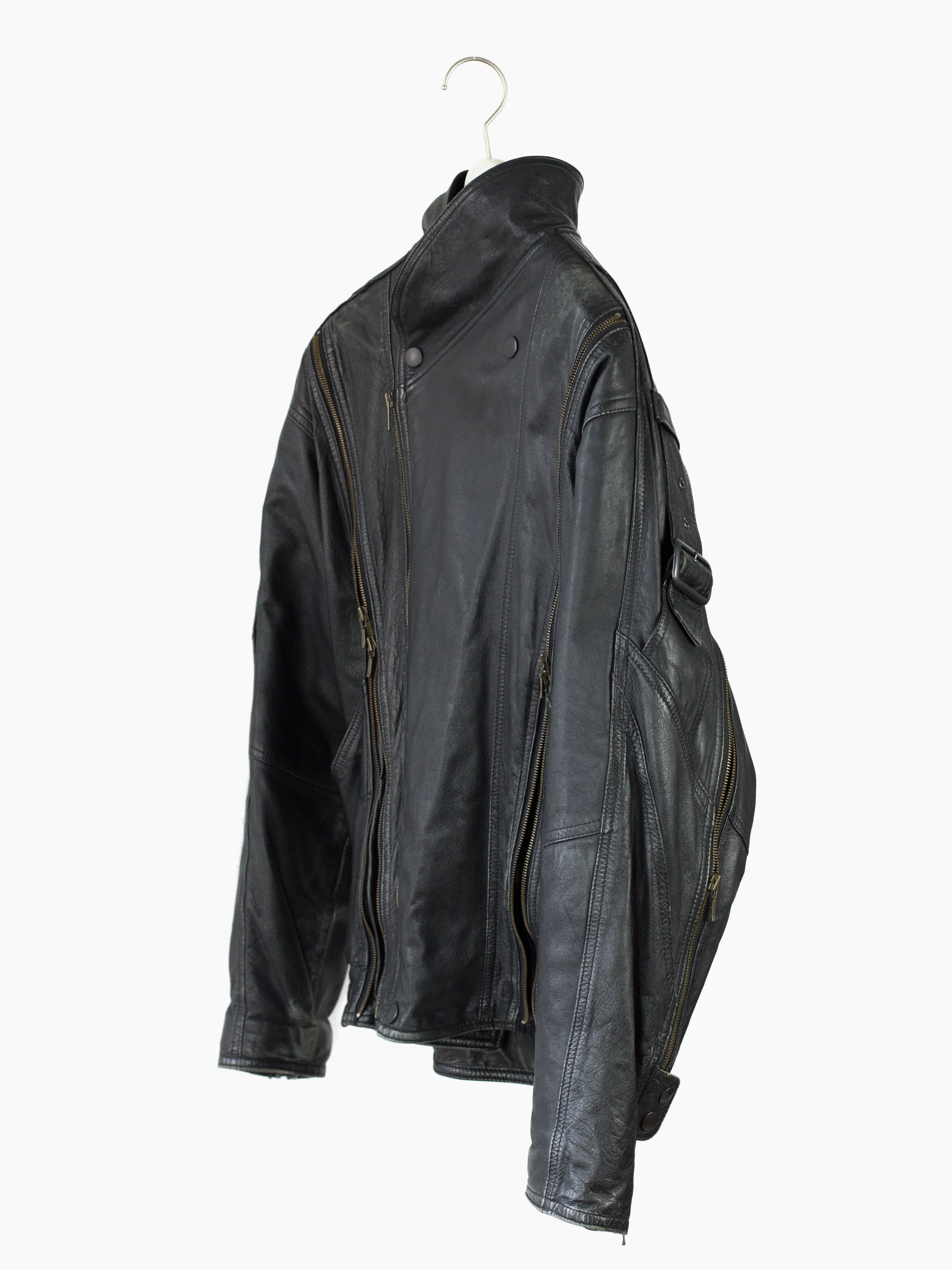 Arrston Volaju Kohshin Satoh 80s Shoulder Strap Armzip Leather Jacket