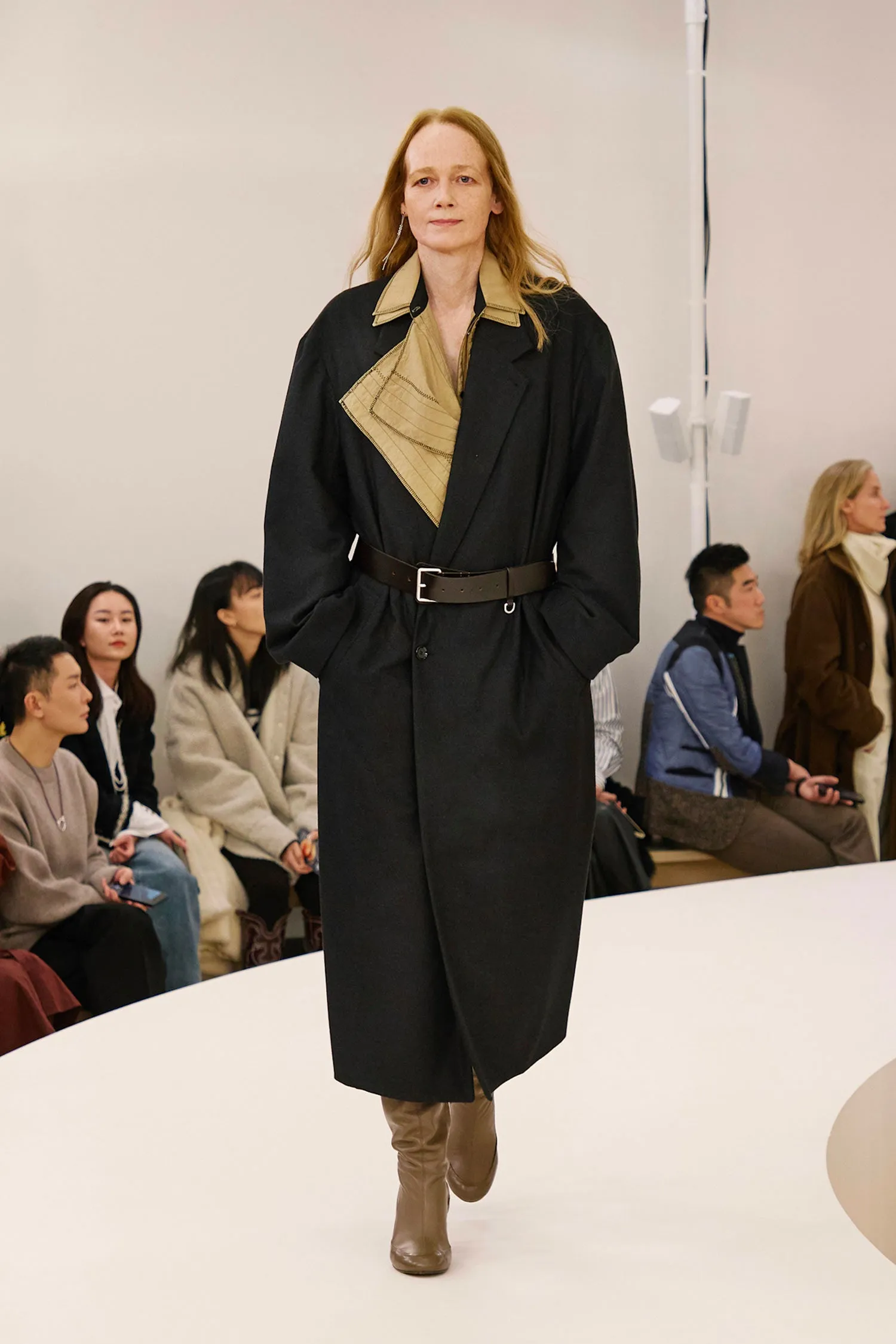 asymmetric collar coat