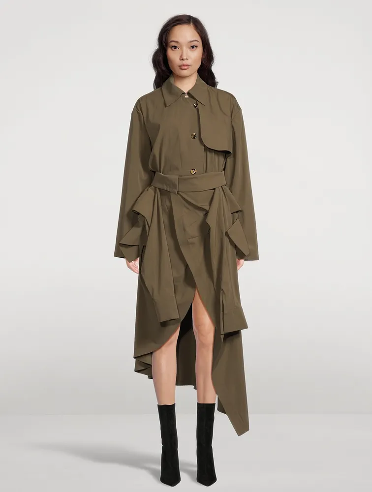 Asymmetric Trench Coat in AWAKE MODE