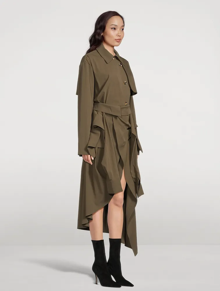 Asymmetric Trench Coat in AWAKE MODE