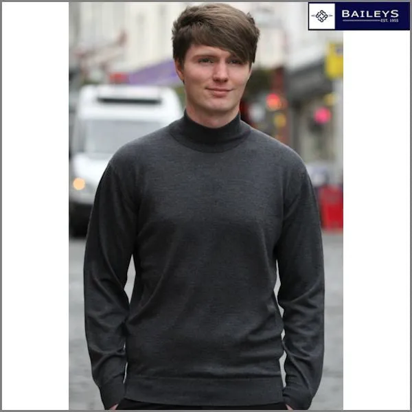 Baileys Grey Wool Turtle Neck can be rewritten as Gray Wool Turtleneck Sweater by Bailey's.