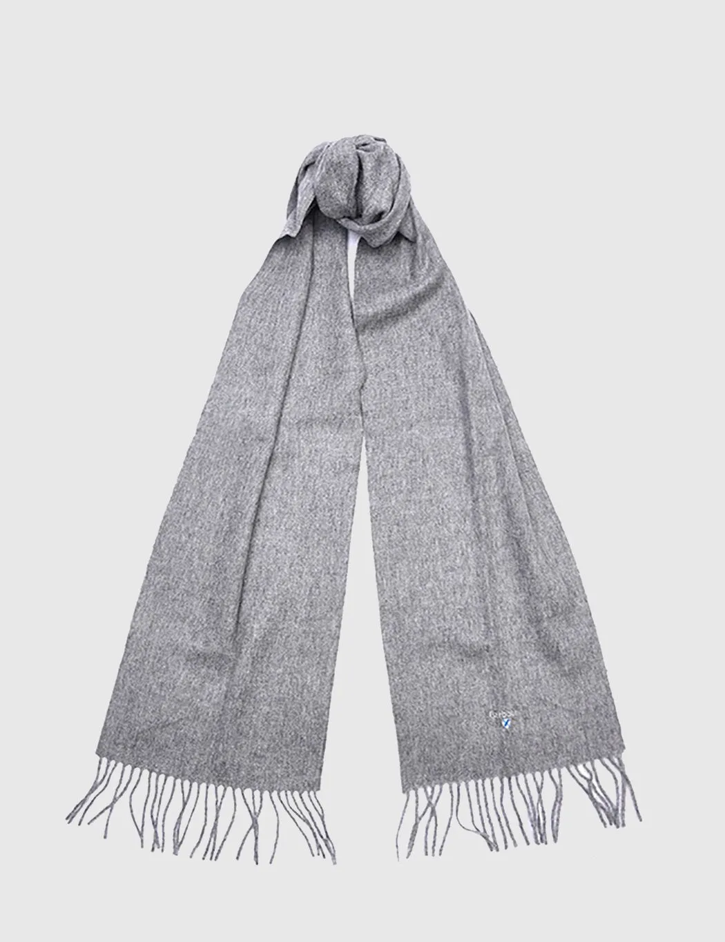 Barbour Light Grey Marl Lambswool Scarf.