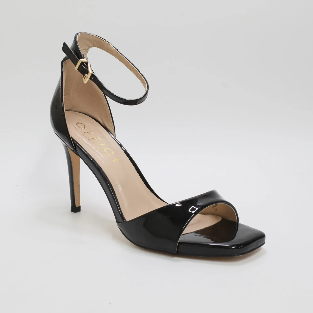 Barely There Black Stiletto Sandals for Women's Office Style