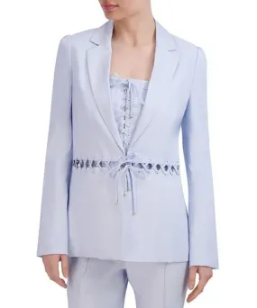 Women's Linen Blend Lace Up Suit Jacket by Bcbgmaxazria