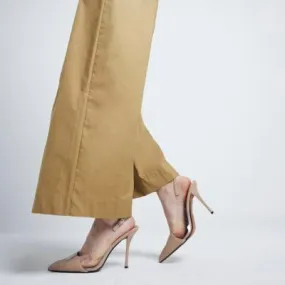 Beige Perspex Sling Back Heeled Court Shoes by River Island