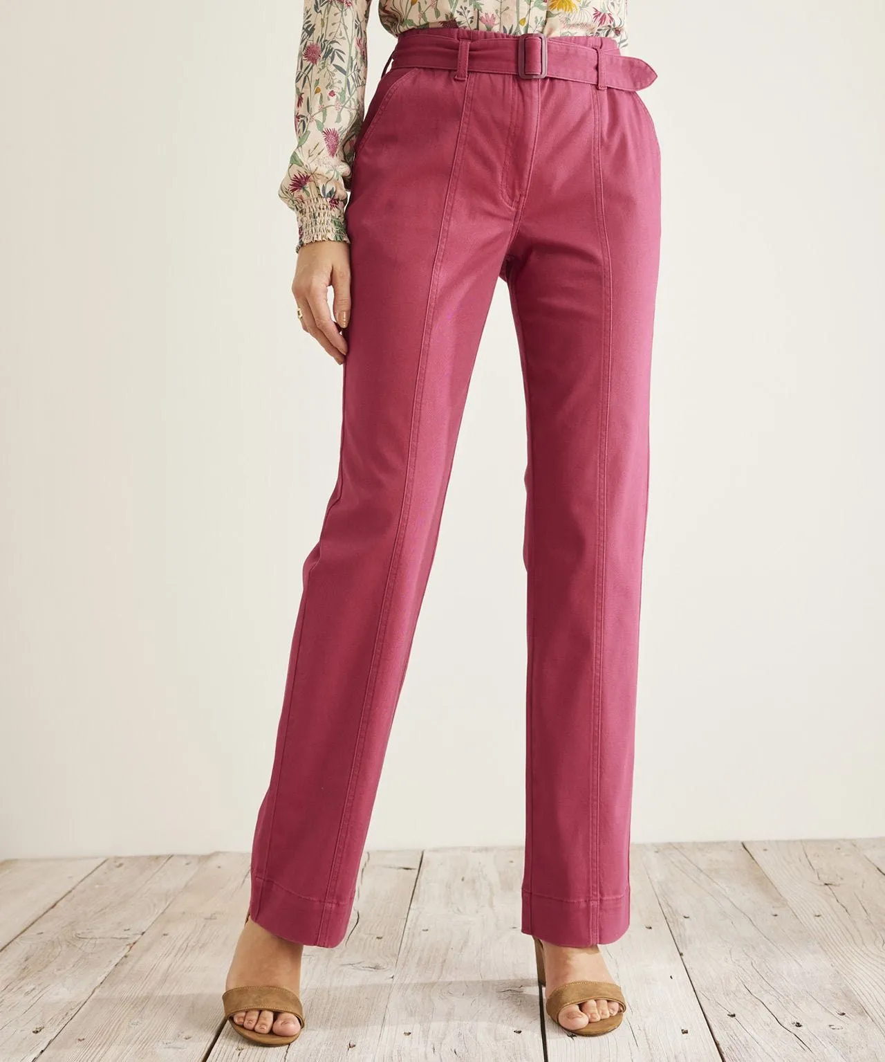 Wide Leg Trousers with Belt Fastening