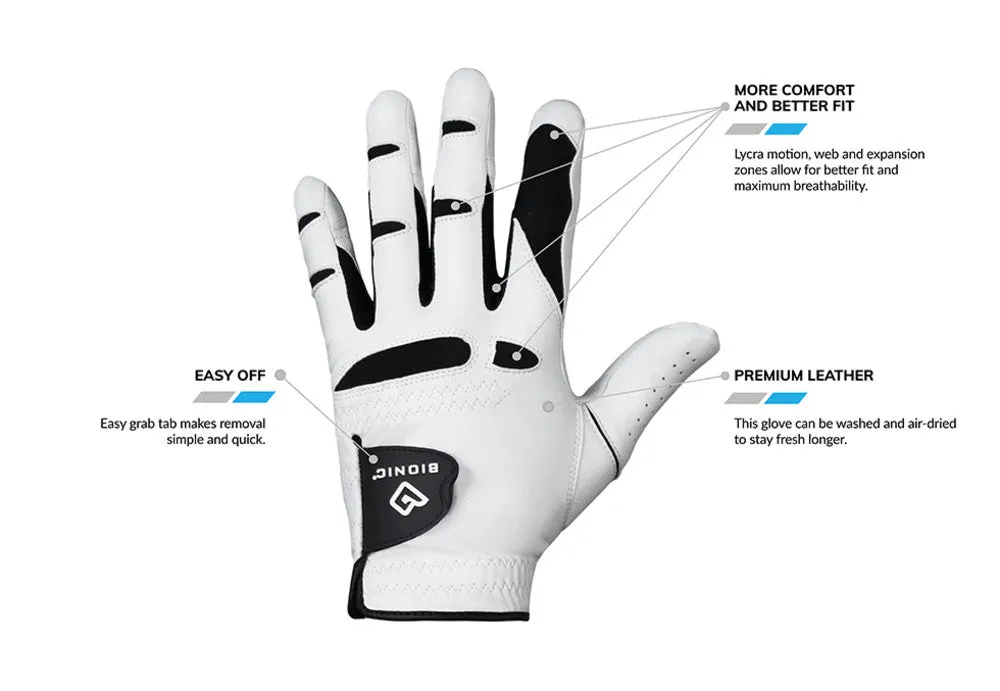 Bionic Golf Women's StableGrip 2.0 Glove - White