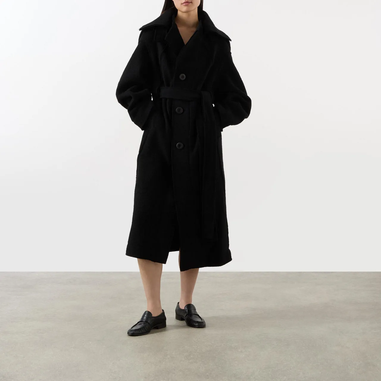 Black Vigor Deconstructed Coat by ISSEY MIYAKE