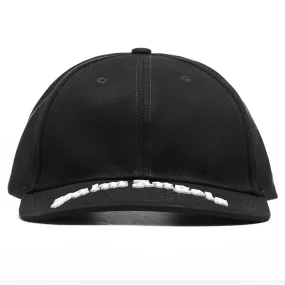 Black White Baseball Cap with Curved Logo