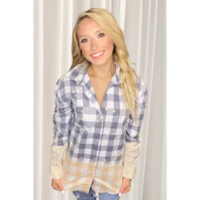 Bleached Plaid Shirt on Final Sale