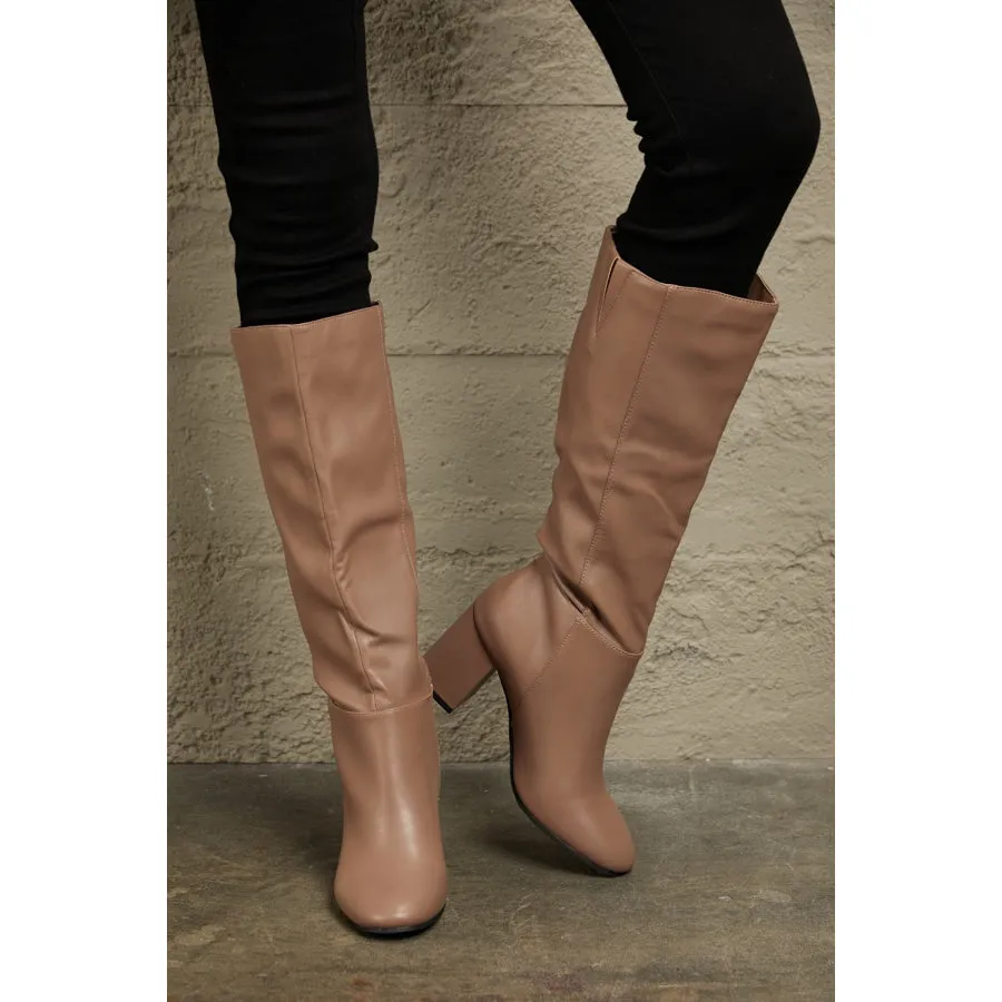 Block Heel Knee High Boots by East Lion Corp