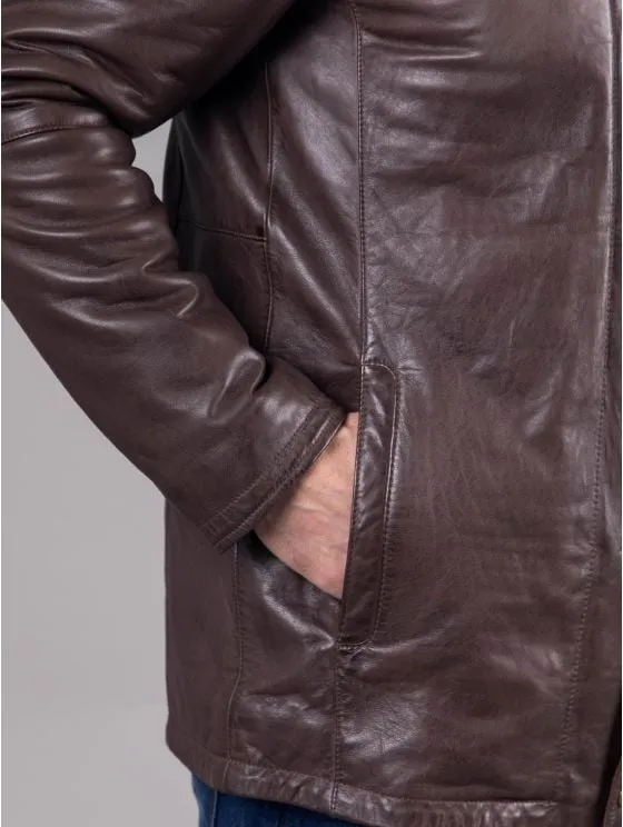 Brown Garstone Leather Coat