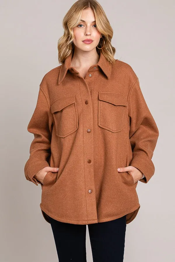 Brush Multi Pocketed Shirt Jacket