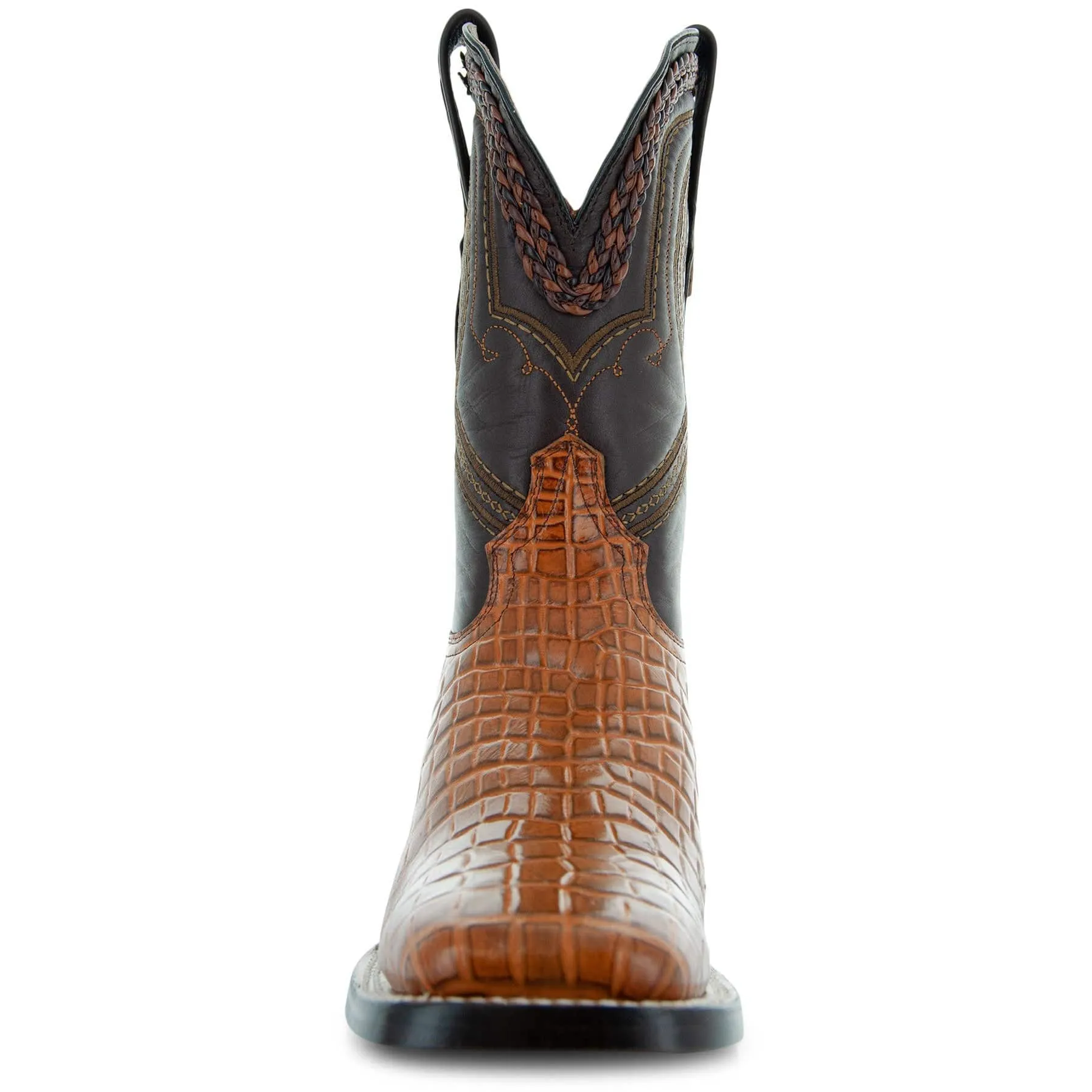 Caiman Cowboy Boots | Men's Square Toe Hornback Print Boots