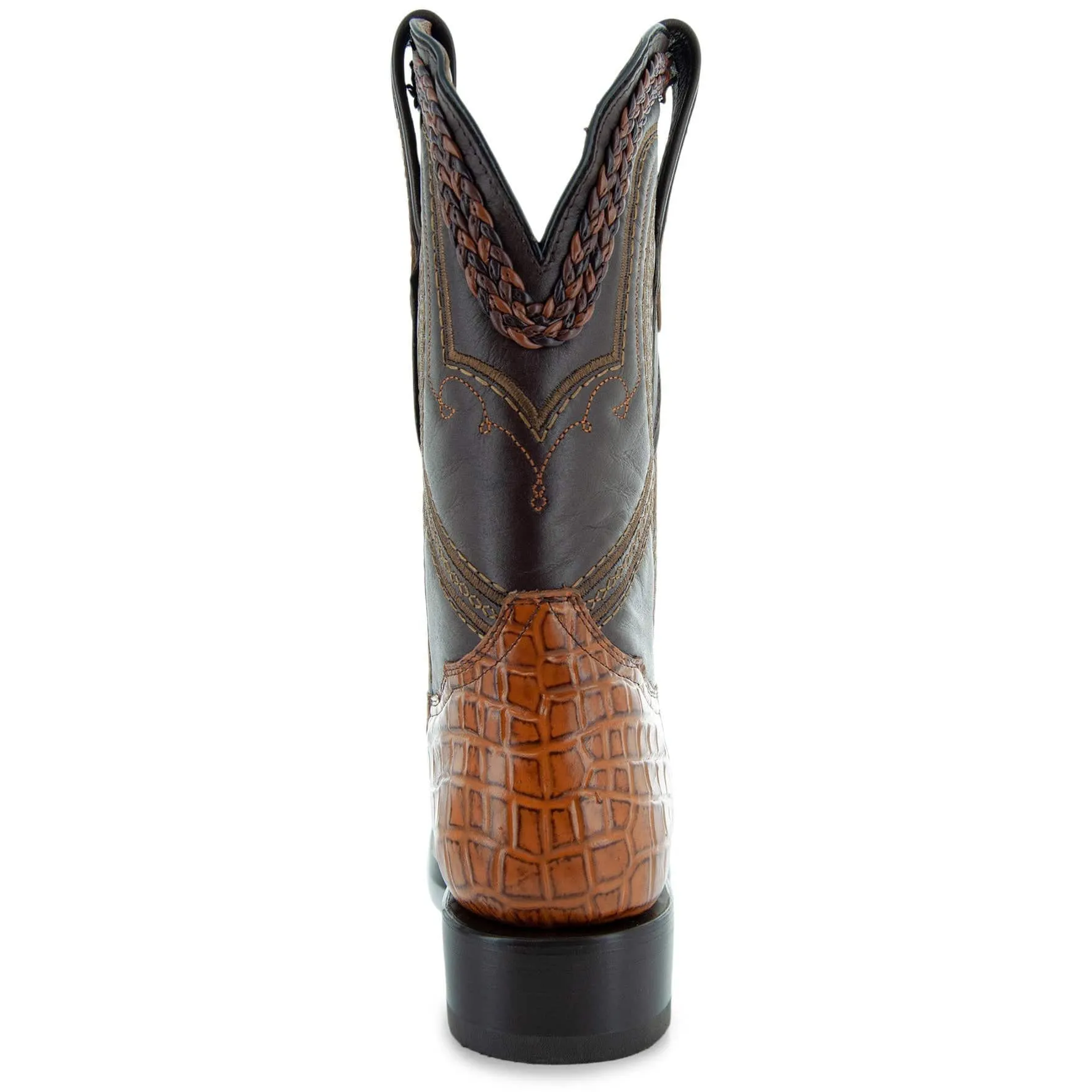 Caiman Cowboy Boots | Men's Square Toe Hornback Print Boots