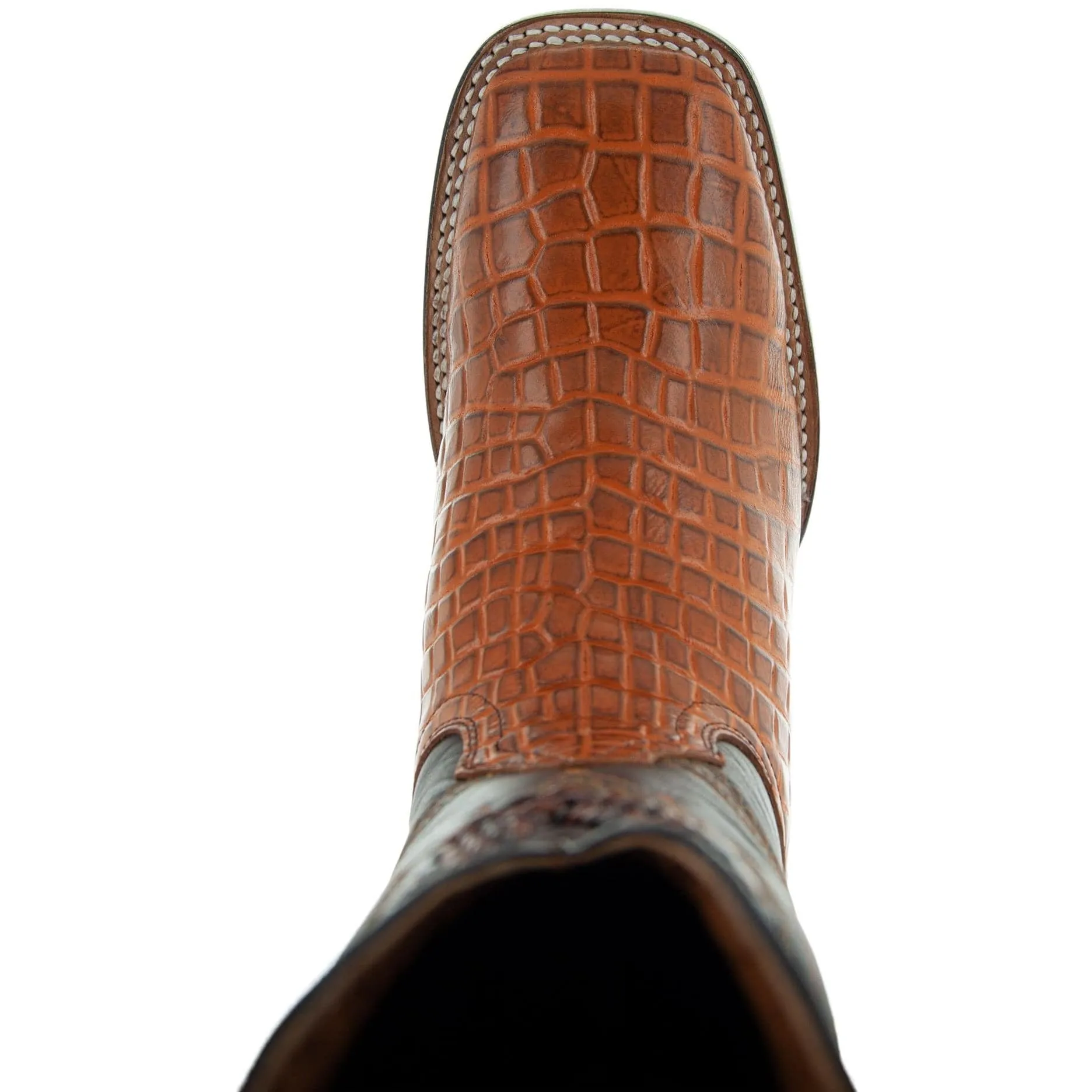 Caiman Cowboy Boots | Men's Square Toe Hornback Print Boots