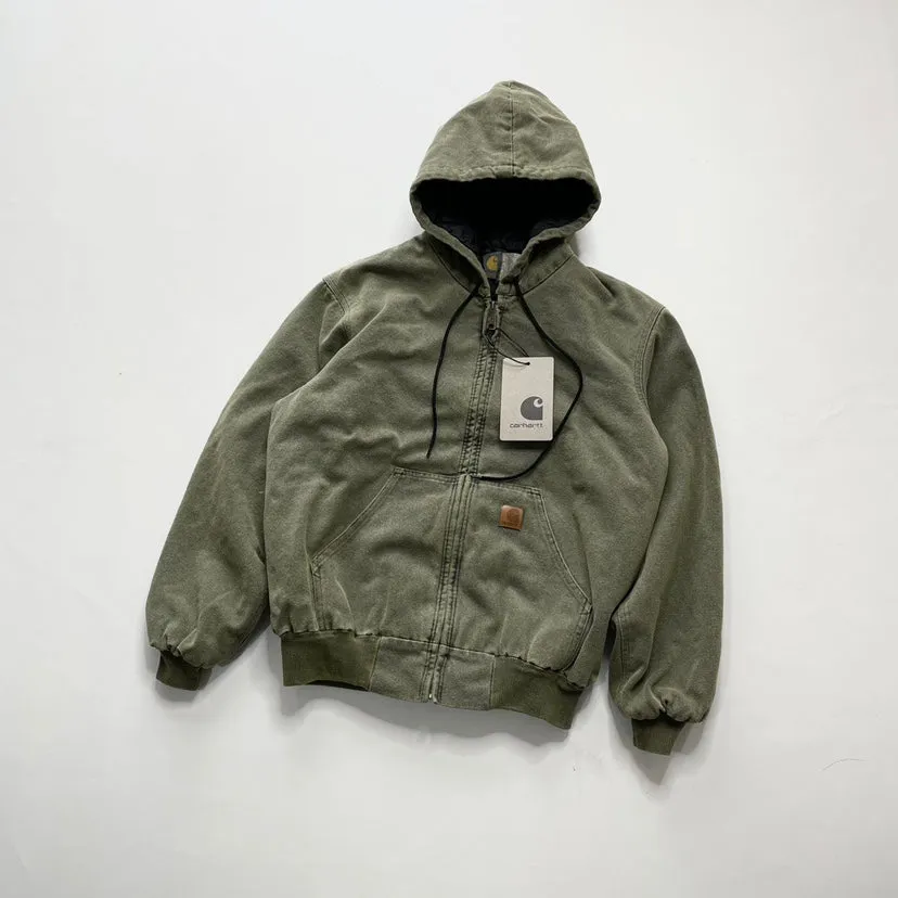 Carhartt J130 Heavyweight Vintage Washed Hooded Jacket Unisex Retro Outerwear - Shop Now